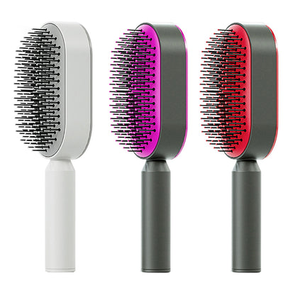 Self-Cleaning Hair Brush with One-Click Removal - Professional Anti-Static Detangler