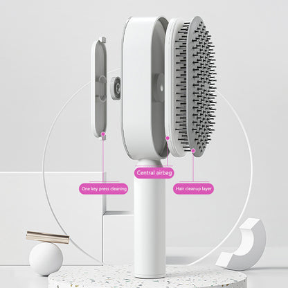 Self-Cleaning Hair Brush with One-Click Removal - Professional Anti-Static Detangler