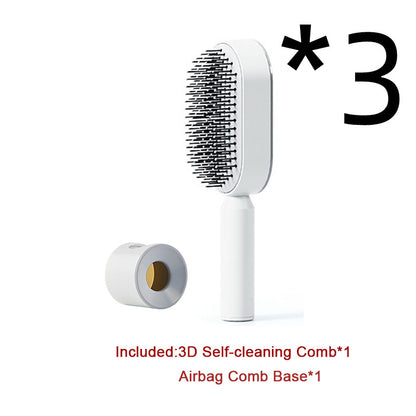 Self-Cleaning Hair Brush with One-Click Removal - Professional Anti-Static Detangler